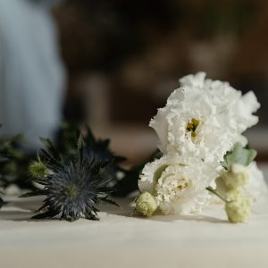 Red Rose & White Orchid Arrangement