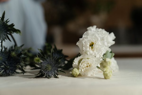 Red Rose & White Orchid Arrangement